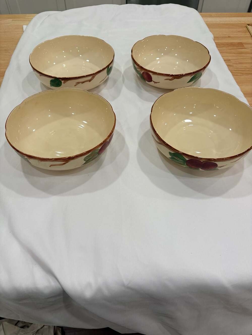 Vintage Franciscan Apple 8” Serving Bowls Set of 4 | California Earthenware